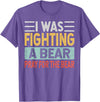 Broken Arms Legs Injury Get Well Soon Recovery Funny Accident Humor Get Well Soon - I Was Fighting A Bear T-Shirt - Purple Heather