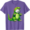 Scary Polar Bear Dinosaur Halloween Lazy Costume Polar Bear Wearing Dinosaur Costume Halloween Cosplay T-Rex T-Shirt - Purple Heather