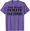 Jail Inmate Costumes by Moxio Orange Prisoner Halloween Costume Work Release Inmate T-Shirt - Purple Heather