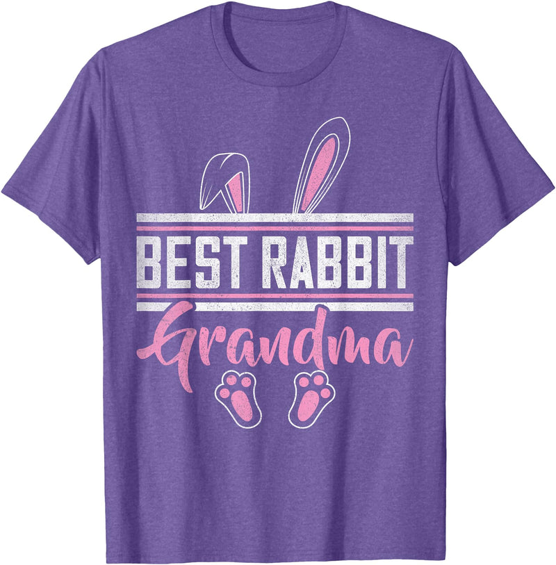 Best Rabbit Grandma Ever Bunny Grandma T-Shirt in Purple Heather