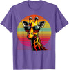 Funny Giraffe lover Giraffe Animal Vintage Sunglasses Giraffe T-Shirt - Purple Heather