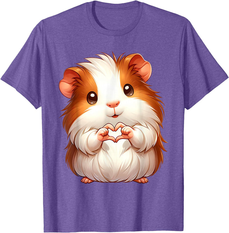 Guinea Pig Guinea Pigs Cute Animals Pet Owners Tee Cute Guinea Pig Pet Lovers Small Animals Animal Lover Funny T-Shirt - Purple Heather