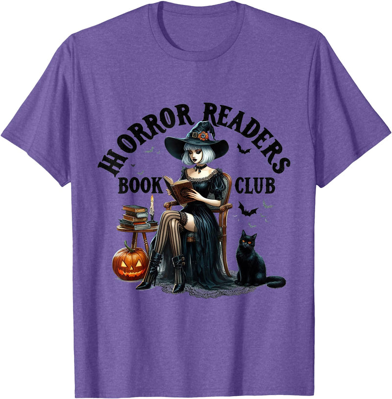 Funny Halloween Costume & Gift for Halloween Party Horror Readers Book Club Halloween Party Costume Girl T-Shirt - Purple