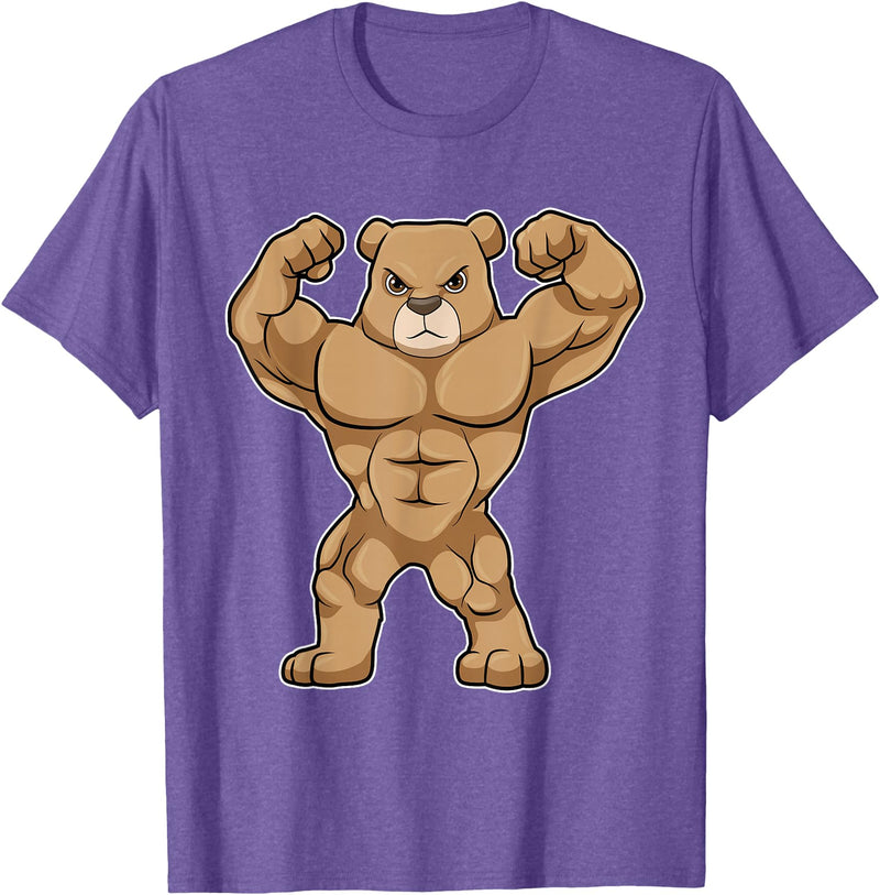 Snabdesign84 Bear Bodybuilder Bodybuilding Sports T-Shirt - Purple Heather