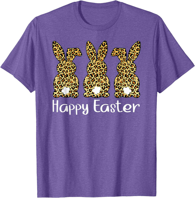 Cute Rabbit Lover Bunny Graphic T-Shirt (Red) in Purple Heather