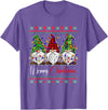 Xmas Lights Gnomes Holiday Graphics Merry Christmas Leopard Buffalo Red Plaid for Men Women T-Shirt - Purple Heather