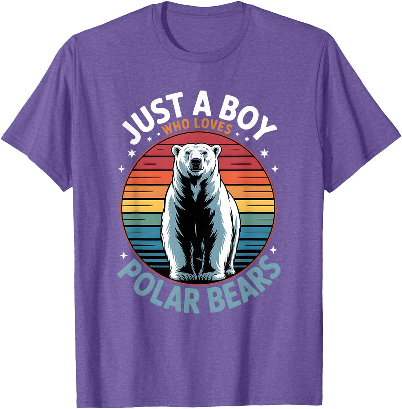 Polar Bear Shirts & Gifts for Boys Boys Polar Bear T-Shirt - Purple Heather