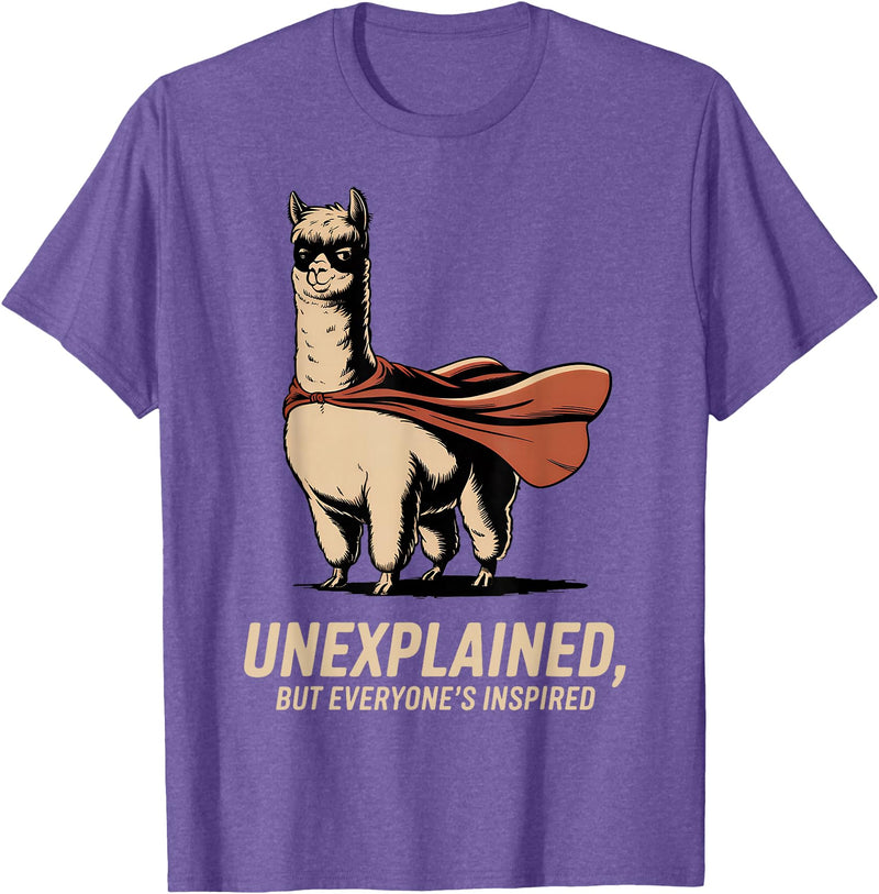 Vintage Llama Adventures | Funny Animal Gifts Superhero Llama Alpaca Lover Retro 80s 90s Vintage Men Women T-Shirt - Purple Heather