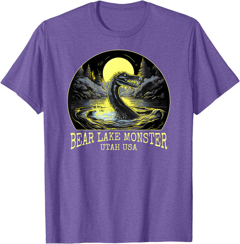 FunWearVm The Bear Lake Monster Cryptid Utah USA Cryptozoology T-Shirt - Purple Heather