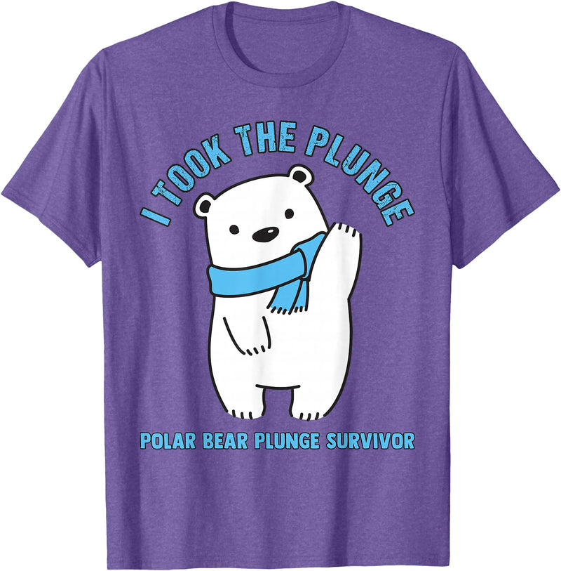 Polar Bear Plunge Survivor Polar Plunge Polar Bear I Took The Plunge Survivor T-Shirt - Purple Heather