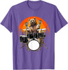 Drum Instrument Drummer Apparel Musical Animal Bear Playing Drums For Drum Lover And Musical Drummer Lover T-Shirt - Purple Heather