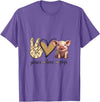 Funny Peace Love Cute Show Pig Lover Peace Love Cute Show Pig Lover T-Shirt - Purple Heather