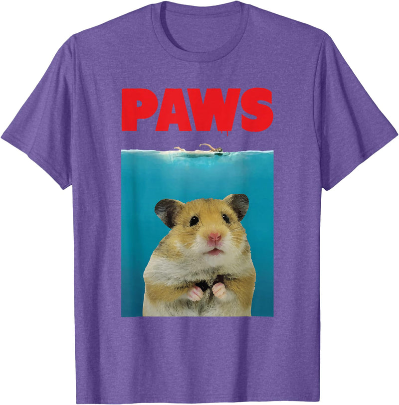 Paws Hamster Funny T-Shirt Parody | Hammy Lover Gifts T-Shirt - Purple Heather