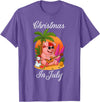 Cute Funny Pig Christmas Xmas Summer Vacation Gift Christmas In July Cute Pig Funny Summer Vacation Beach Vibes T-Shirt - Purple Heather