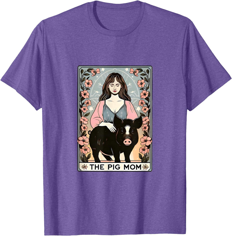 Board, Barrel and Home Pig mom mini pig potbelly pig tarot farm T-Shirt - Purple Heather