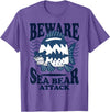 River Beautiful Day Beware Sea Bear Attack T-Shirt - Purple Heather