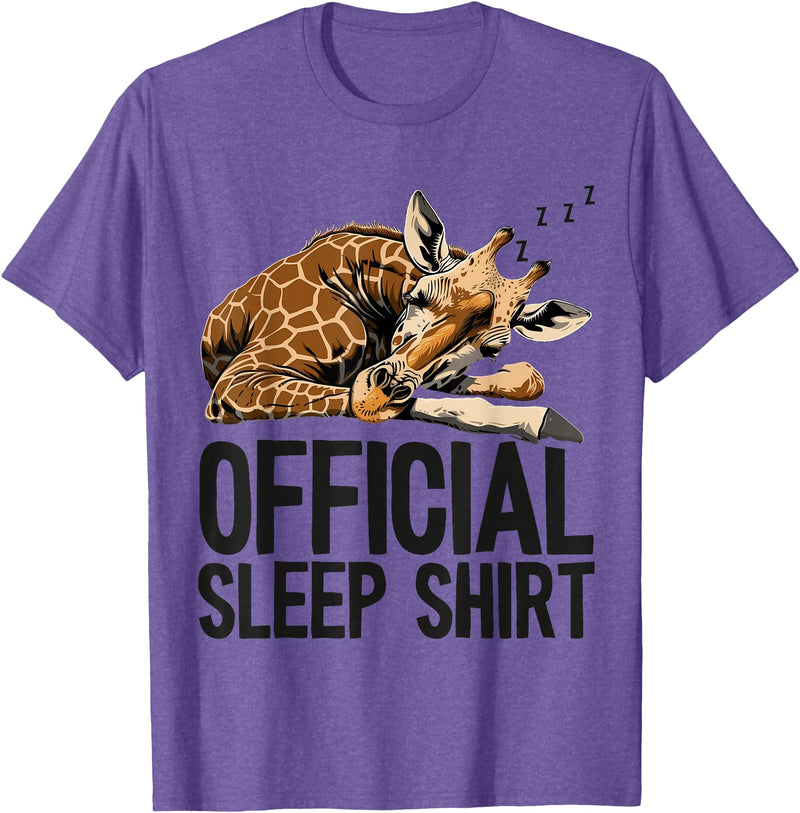 Sleeping Giraffe - Official Sleep Apparel Giraffe Sleeping Funny Official Sleep T-Shirt - Purple Heather