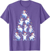 White Giant Christmas Tree Lights Santa Hats Polar Bear Christmas Tree Funny Ice Bear Holiday T-Shirt - Purple Heather