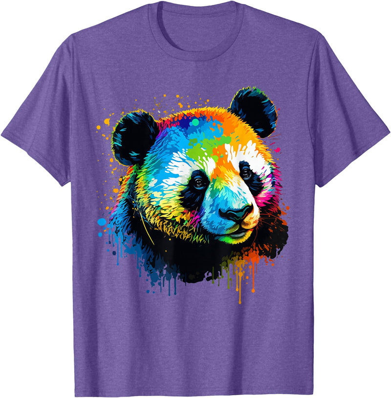 Cute Panda Lovers Kawaii Asian Bears Gifts DAIMMER Watercolor Panda T-Shirt - Purple Heather