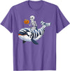 Orca Skeleton Halloween Whale Apparel Co. Skeleton Riding Mummy Orca Halloween Candy Whale T-Shirt - Purple Heather