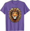 ROSS BOSS Majestic Lion Mane Detailed Art - Lions Are My Favorite T-Shirt - Purple Heather