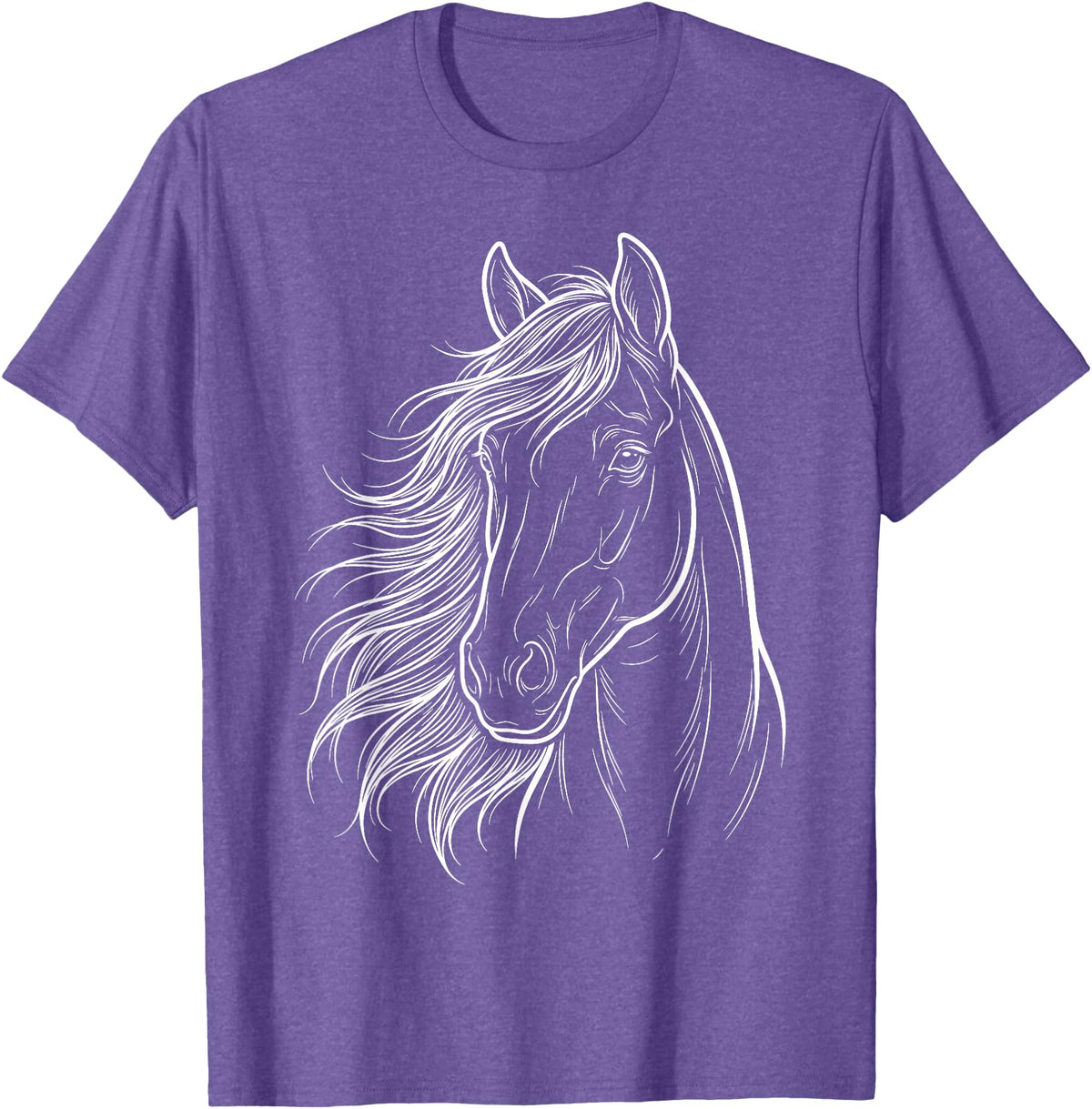 Elegant Horse Silhouette tee for Horse Lovers Cute & Elegant Horse Silhouette Art for Horse Lovers T-Shirt - Purple Heather