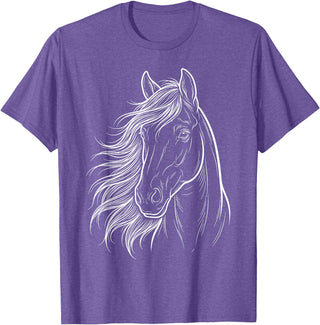 Elegant Horse Silhouette tee for Horse Lovers Cute & Elegant Horse Silhouette Art for Horse Lovers T-Shirt - Purple Heather