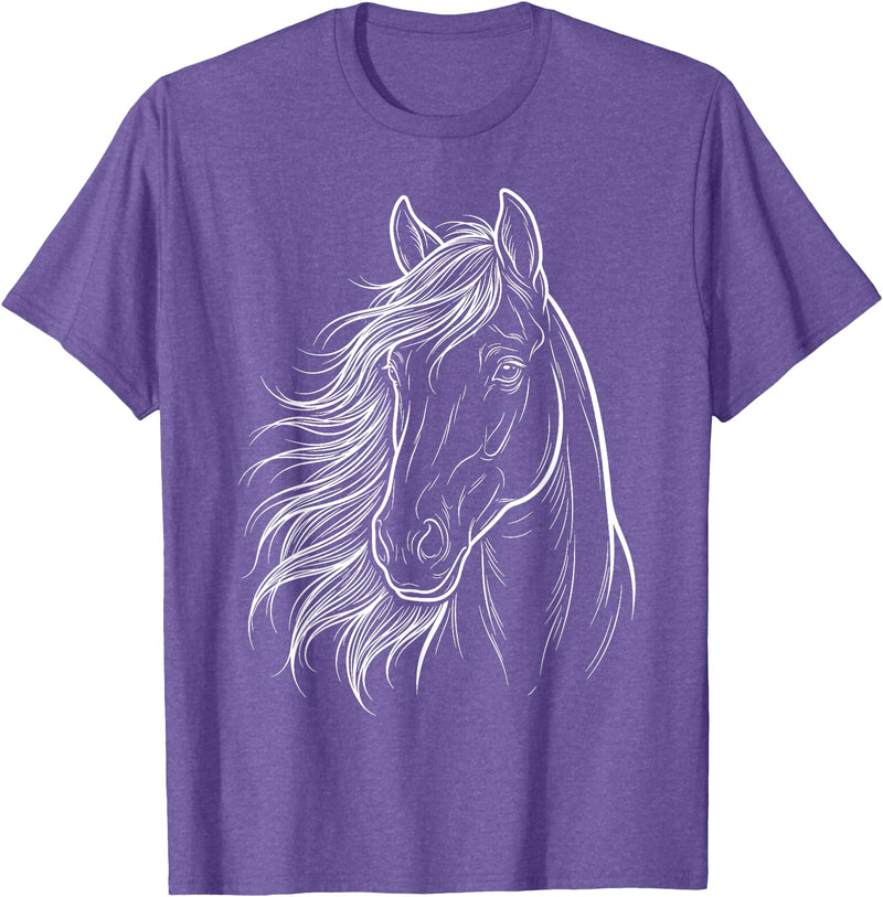Elegant Horse Silhouette tee for Horse Lovers Cute & Elegant Horse Silhouette Art for Horse Lovers T-Shirt - Purple Heather
