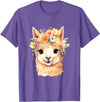 Alpaca and llama with flowers Designs Alpaca with Flowers, Cute Alpaca and Llama T-Shirt - Purple Heather