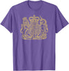 THE LION AND THE UNICORN OF THE UNITED KINGDOM UNITED KINGDOM UK COAT OF ARMS LION AND UNICORN SYMBOL T-Shirt - Purple Heather