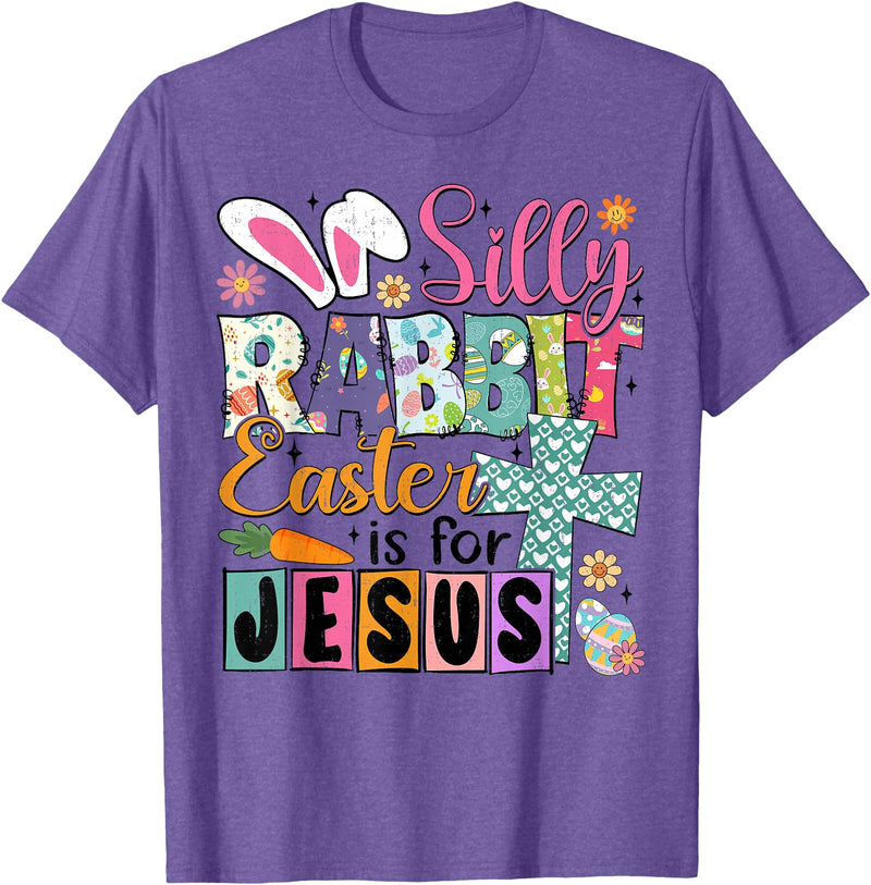 Silly Rabbit Easter Cute Bunny Christian Faith Happy Easter T-Shirt in Purple Heather