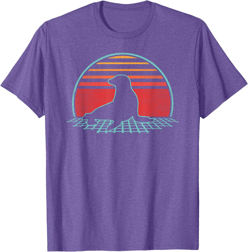 Sea Lion Graphic Art Designs Sea Lion Lover Animal Retro Vintage 80s Style T-Shirt - Purple Heather