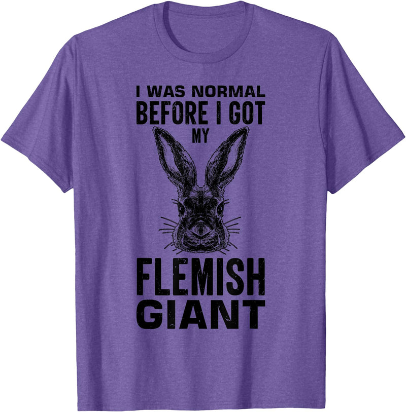 Flandrian Giant Rabbit T-Shirt in Purple Heather