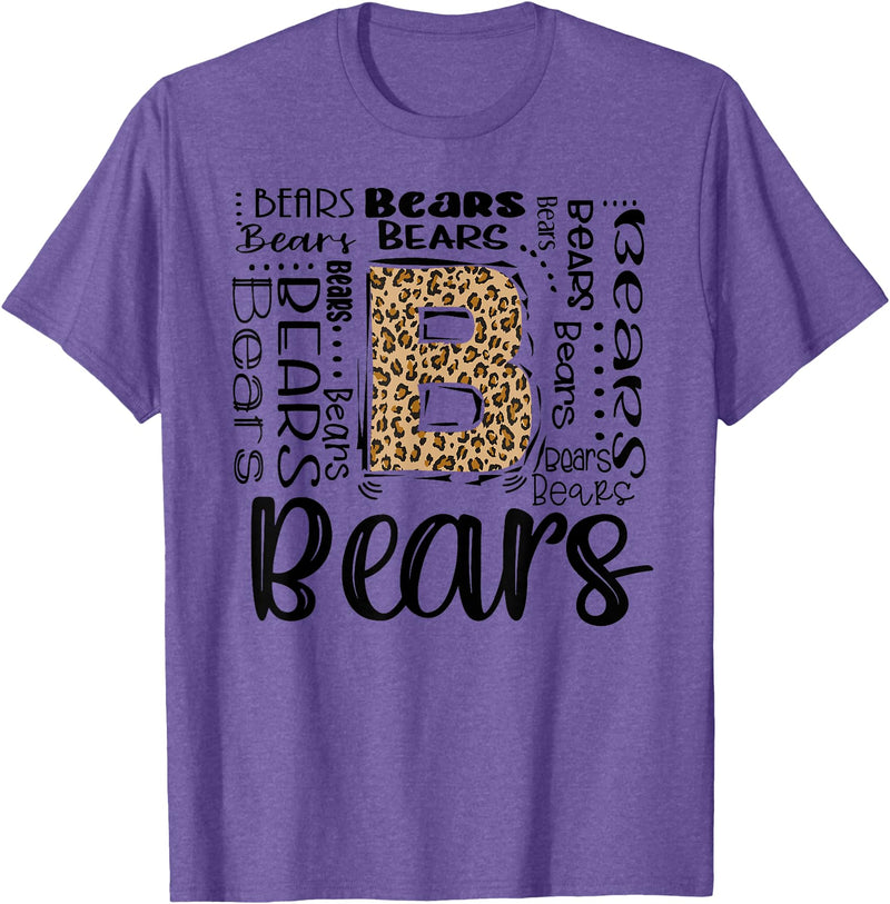 School & Teacher Apparel Teeready - Back To School Bears School Sports Fan Team Spirit Vintage T-Shirt - Purple Heather