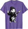 Cute Easter Bunny Rabbit Rock Guitar Music Player Animal T-Shirt in Purple Heather