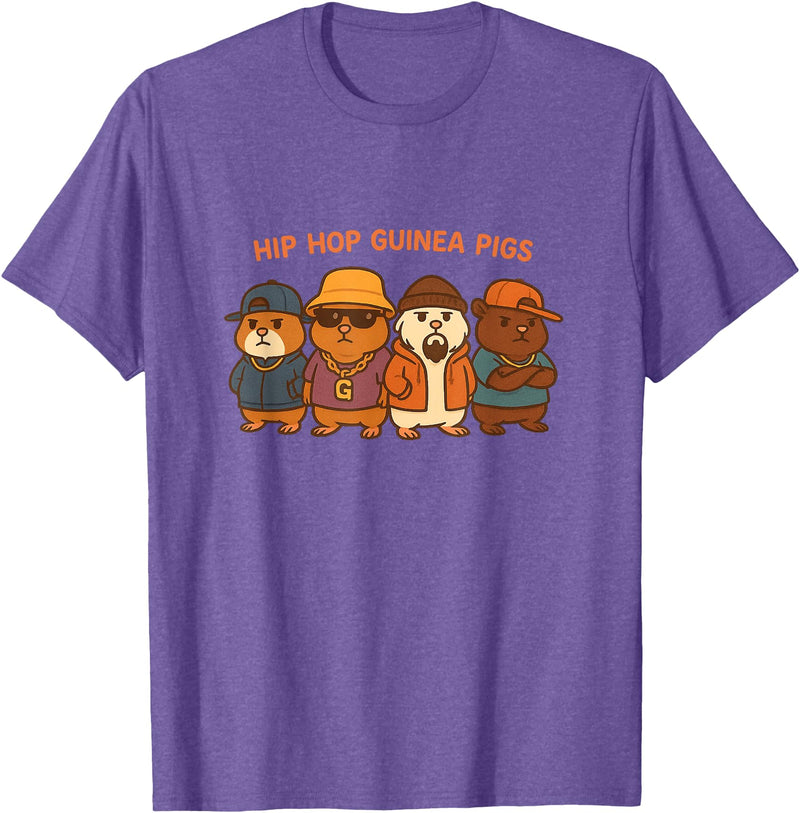 Cute Guinea Pig Gifts and Designs Hip Hop Guinea Pigs T-Shirt - Purple Heather