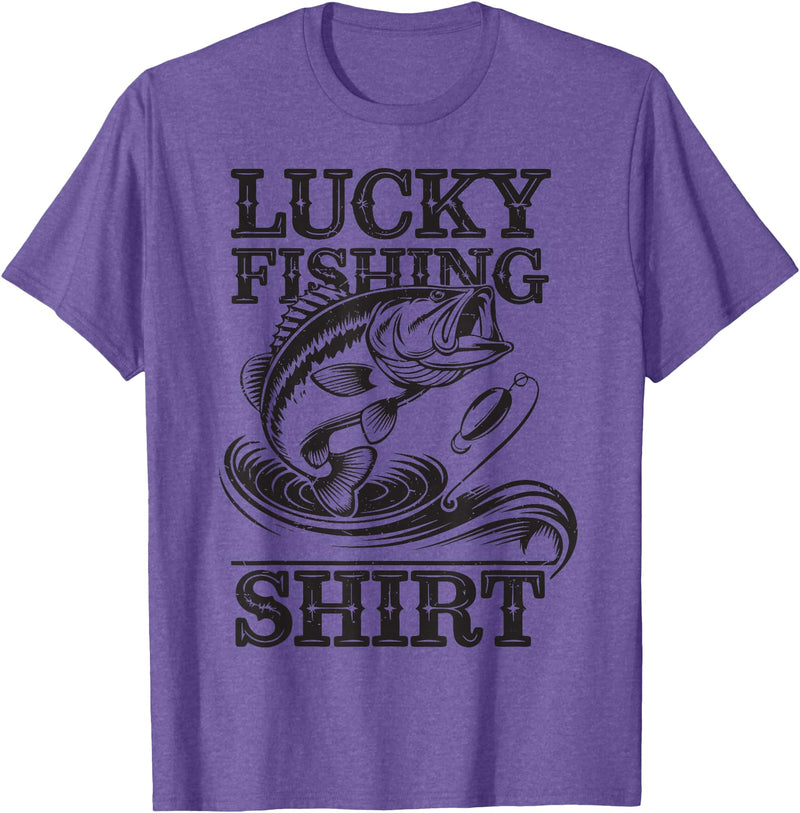 My Lucky Fishing Shirt Youth Teen Boys Bass Fish Men My Lucky Fishing Shirt Boy Youth Funny Fisherman Toddler T-Shirt - Purple Heather