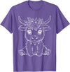 Highland Cow Lover Gifts Apparel and More Cute Highland Cow Flowers Floral Cowboy Farm Country T-Shirt - Purple Heather