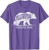 Vintage Yellowstone Retro Tees Tanks Tops Grizzly Bear Yellowstone National Park Est. 1872 T-Shirt - Purple Heather
