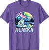 Alaska Cruise Trip Alaska Northern Lights Aurora Viewing Vacation Alaska Trip T-Shirt - Purple Heather