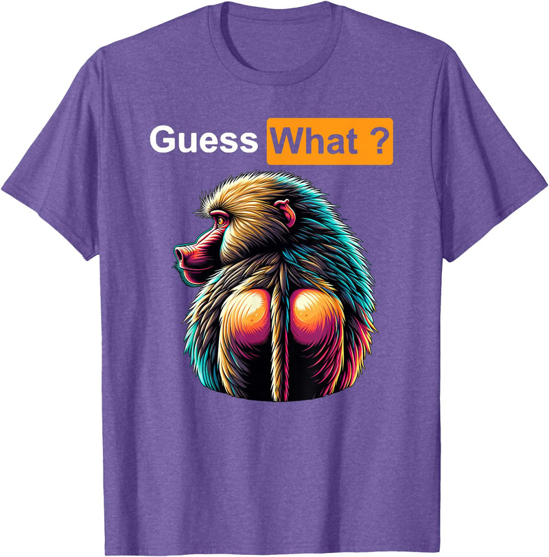 Humor Baboon Costumes Guess What Baboon Butt T-Shirt - Purple Heather