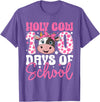 Holy Cow 100 Days of School Teachers Students Girls Women T-Shirt - Purple Heather
