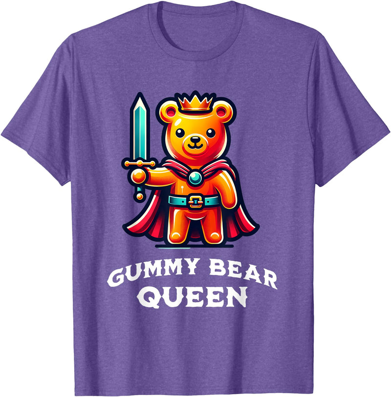 Gummy Bear Funny Quote Gummy Bear Queen Funny Gummy Bear Lovers Saying Illustration T-Shirt - Purple Heather