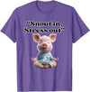 Snout In Stress Out Funny Pig Zen By NKR Snout In Stress Out Funny Pig Zen T-Shirt - Purple Heather