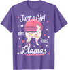 Pack A Punch Just A Girl Who Loves Llamas Llama Shirt Vintage T-Shirt - Purple Heather