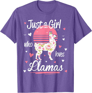 Pack A Punch Just A Girl Who Loves Llamas Llama Shirt Vintage T-Shirt - Purple Heather