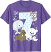 Arctic Animals Birthday Party Family Matching Bday Arctic Animals 7th Birthday Polar Bear Walrus Fox Sea Theme T-Shirt - Purple Heather
