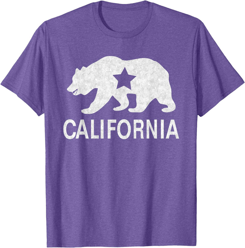 California Bear Souvenirs California State Flag Republic Of California T-Shirt - Purple Heather