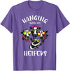 Cute Cow Herder Lady Animal Farm Lover Designs Funny Hanging with My Heifers Gift for Women Cow Farmer Girl T-Shirt - Purple