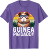 Retro 4th Of July Dad Father's Day Gifts Guinea Pig Daddy USA Flag Father's Day 4th Of July Retro T-Shirt - Purple Heather